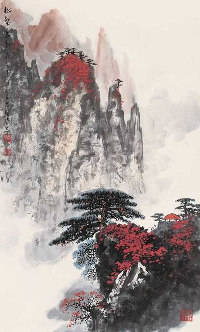 魏紫熙 山水 镜心